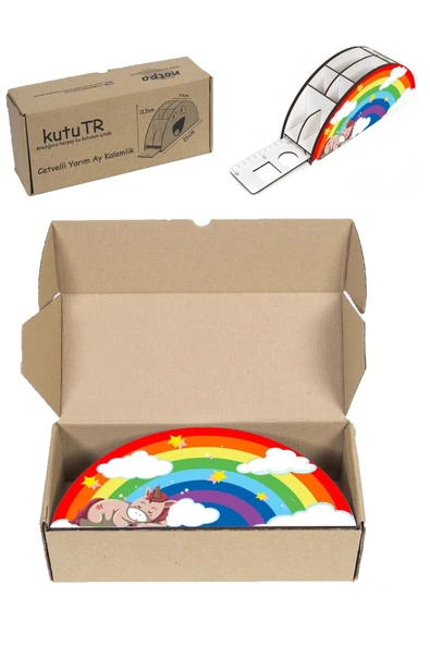 Notpa Ahşap Vip Uyuyan Unicorn Cetvelli Masaüstü Kalemlik Kutu Çocuklar Için Organizer Vip3 - Resim 6