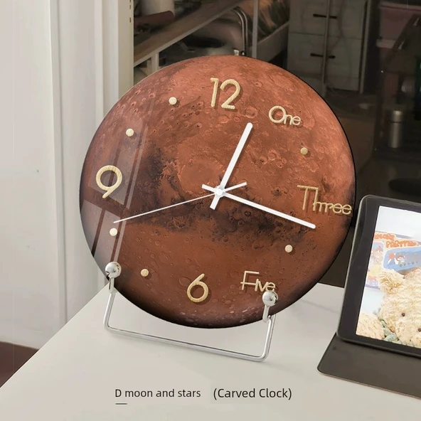 Ay Düşen Yıldızlar Duvar Saati - D Model - 30cm