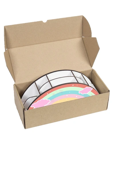 Notpa Ahşap Vip Masal Gökkuşağı Cetvelli Masaüstü Kalemlik Organizer Vip2 - Resim 7