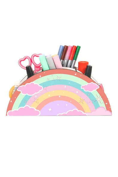 Notpa Ahşap Vip Masal Gökkuşağı Cetvelli Masaüstü Kalemlik Organizer Vip2 - Resim 3