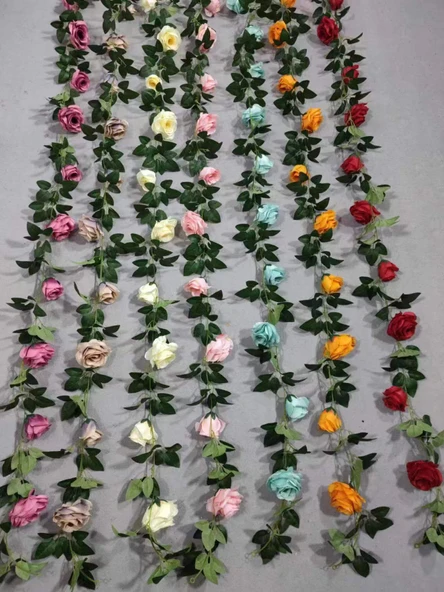 Yapay Çiçek Sarmaşığı - Mavi (2 Metre)
