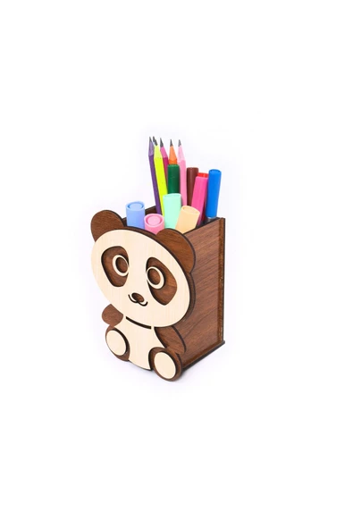 Notpa Panda Masaüstü Kalemlik Ceviz-akça - Resim 2