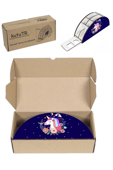 Notpa Ahşap Vip Gece Unicorn Gökkuşağı Cetvelli Masaüstü Kalemlik Çocuklar Için Organizer Vip93 - Resim 8