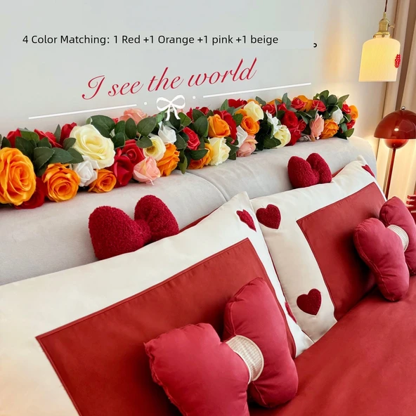 Yapay Çiçek Sarmaşığı - Mavi (2 Metre) - 8
