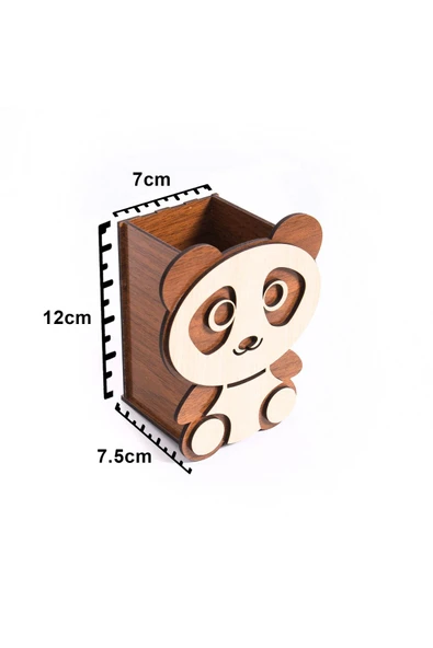 Notpa Panda Masaüstü Kalemlik Ceviz-akça - Resim 8