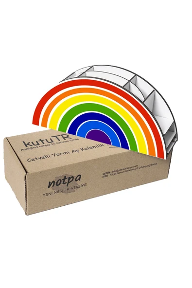 Notpa Ahşap Vip Gökkuşağı Cetvelli Masaüstü Kalemlik Kutu Çocuklar Için Organizer Vip1 - Resim 8