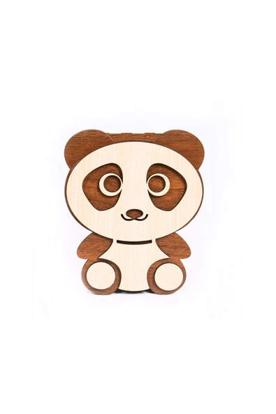 Notpa Panda Masaüstü Kalemlik Ceviz-akça - Resim 6