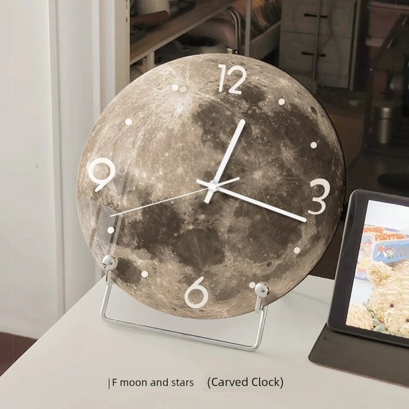 Ay Düşen Yıldızlar Duvar Saati - F Model - 30cm