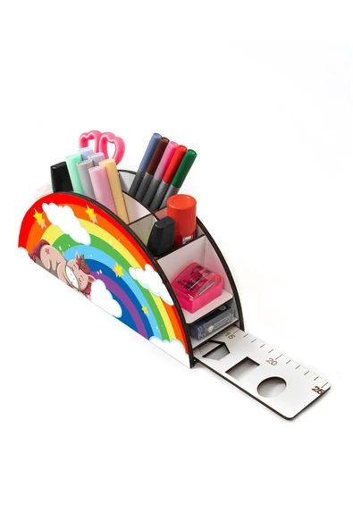 Notpa Ahşap Vip Uyuyan Unicorn Cetvelli Masaüstü Kalemlik Kutu Çocuklar Için Organizer Vip3 ürün görseli 1