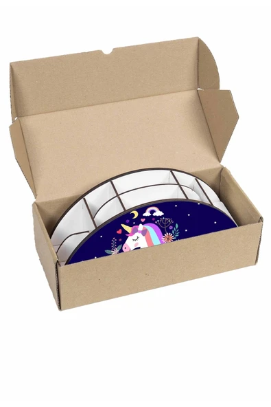 Notpa Ahşap Vip Gece Unicorn Gökkuşağı Cetvelli Masaüstü Kalemlik Çocuklar Için Organizer Vip93 - Resim 7