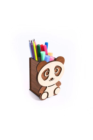 Notpa Panda Masaüstü Kalemlik Ceviz-akça - Resim 5