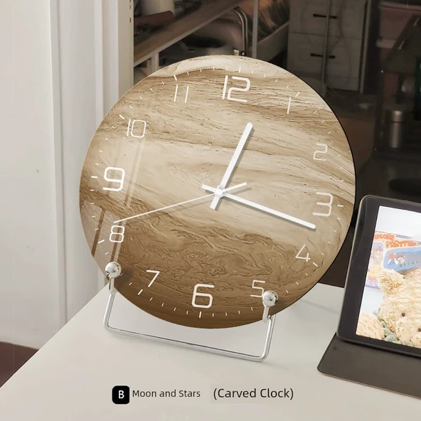 Ay Düşen Yıldızlar Duvar Saati - B Model - 30cm