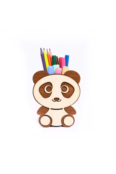 Notpa Panda Masaüstü Kalemlik Ceviz-akça - Resim 3