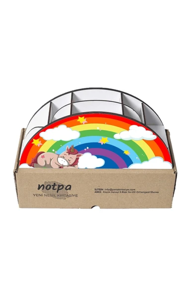 Notpa Ahşap Vip Uyuyan Unicorn Cetvelli Masaüstü Kalemlik Kutu Çocuklar Için Organizer Vip3 - Resim 8