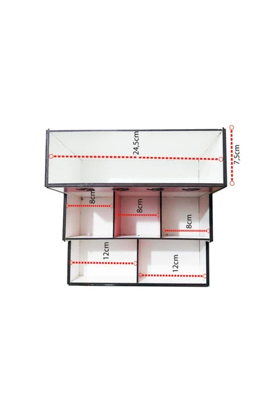 Notpa Ahşap Çiçekli Kalpli Pembe Beyaz Masaüstü Kalemlik Organizer - Resim 6