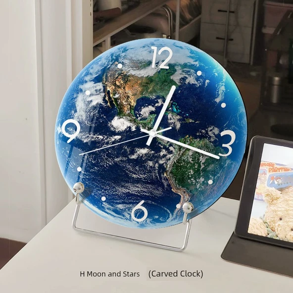 Ay Düşen Yıldızlar Duvar Saati - H Model - 30cm