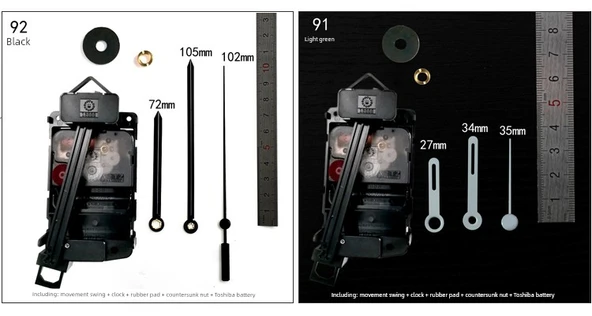 DIY Quartz Saat Mekanizması - Sallanan Sessiz +9403 İbre Gümüş - 11