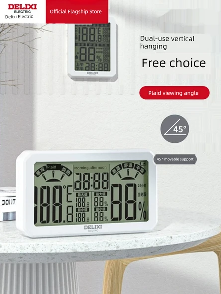 İç Ortam Termometre Higrometre - Konfor Ekranlı Geniş Ekran - Resim 4