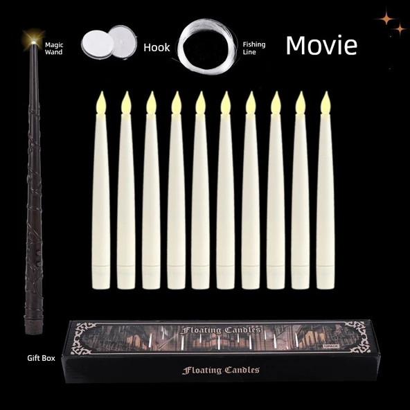 Harry Potter Temalı Asılı Başucu Lambası Mum - Gözyaşı Asası - 20 Adet (Pilsiz) - 3