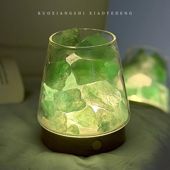 Kristal Taşlı Aroma Difüzörü Gece Lambası - Fuji Dağı Tek Bardak (350 gram)