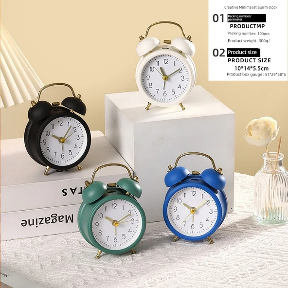 Çocuk Odası Masa Saati - A301 Karışık Renkli - 10x14x5.5cm (Model 1)