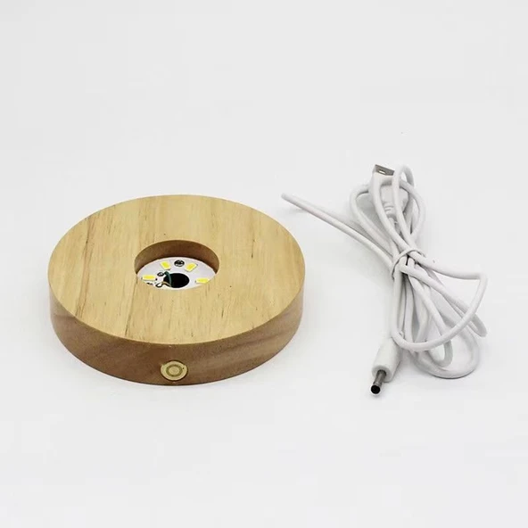 Kristal Taşlı Aroma Difüzörü Gece Lambası - Büyük Şarjlı Üç Renkli Taban (10cm)