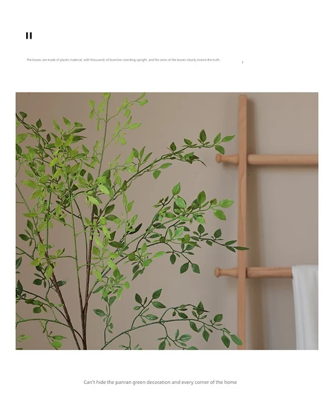 Plastik Yeşil Nandina Çiçek Aranjmanı - 1 Dal - Resim 12