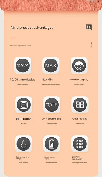 İç Ortam Termometre Higrometre - Konfor Ekranlı Geniş Ekran - Resim 9
