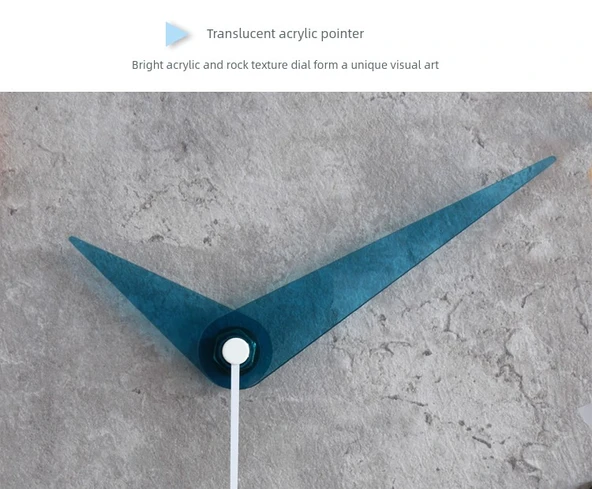 Modern Minimalist Duvar Saati 30 cm - Athena Gri Taş Akrilik Akrep - 11