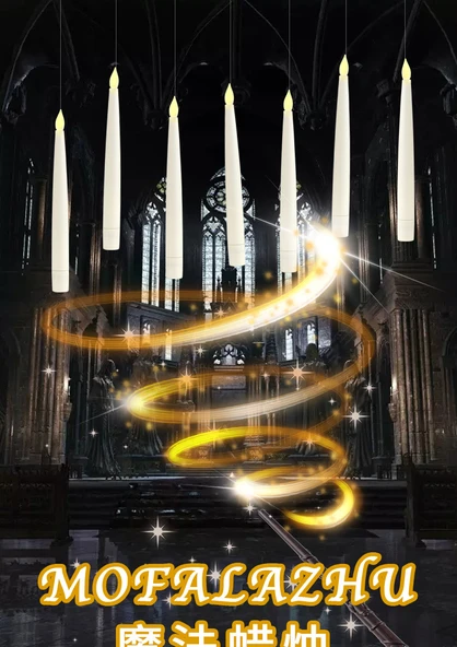 Harry Potter Temalı Asılı Başucu Lambası Mum - Gözyaşı Asası - 20 Adet (Pilsiz) - 6