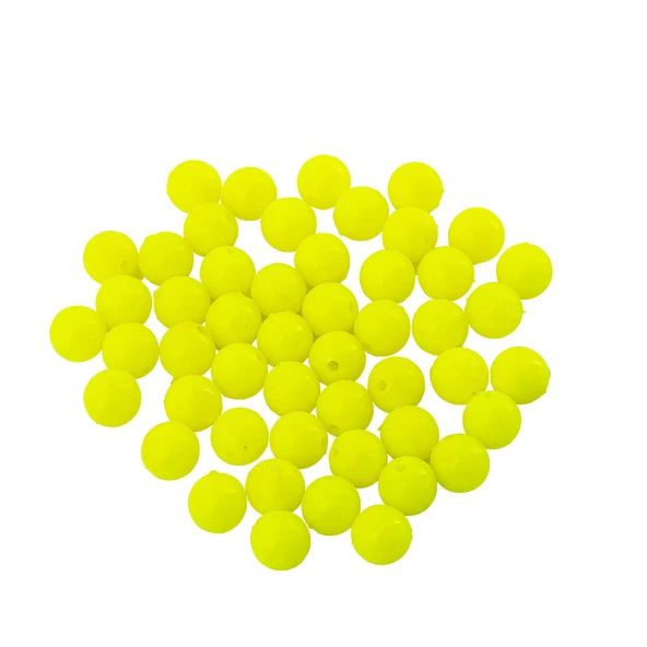 Yüzen Sazan Boncuğu - 14 MM - 50'li - Neon Yeşili - 3