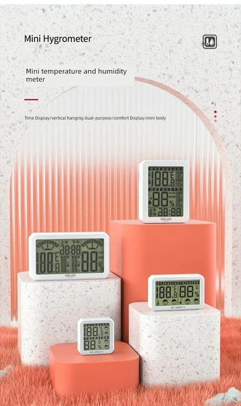 İç Ortam Termometre Higrometre - Konfor Ekranlı Geniş Ekran - Resim 8