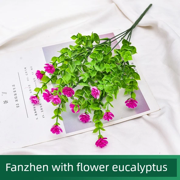 Yapay Çiçek - Fuşya Okaliptüs Çiçeği (32cm)
