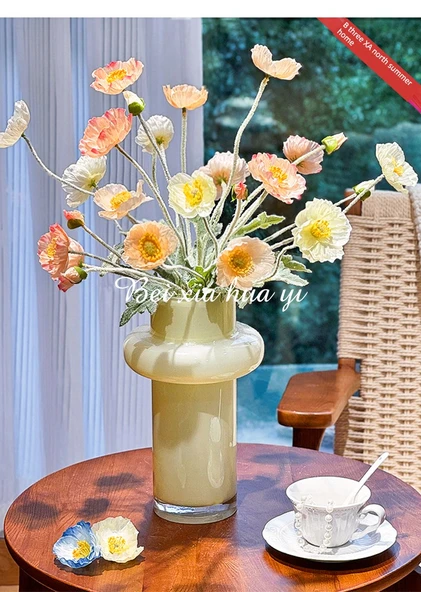 Yapay Yu Mei Çiçeği - Pembe 6 Dal İhracat Kalitesi - Resim 7