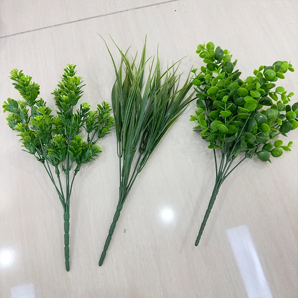 Yapay Yeşil Ev Dekoratif Okaliptüs Eğrelti Otu Yaprak Demeti - No. 1 Dal - Resim 5