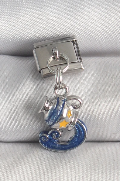 316L Çelik Gümüş Renk Sallantı Kova Burç Model Nomination Charm - TJ-BC1374