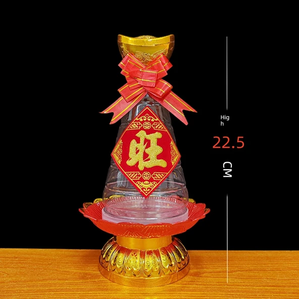 18cm Kalınlaştırılmış Plastik Beyaz Şeker Kulesi Seti - Tabak, Etiket, Çiçek ve Ananas - 5