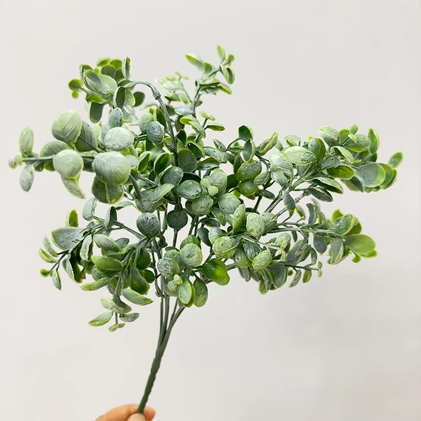 Yapay Yeşil Ev Dekoratif Okaliptüs Eğrelti Otu Yaprak Demeti - No. 1 Dal - Resim 9
