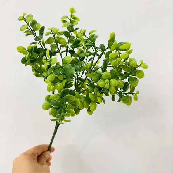 Yapay Yeşil Ev Dekoratif Okaliptüs Eğrelti Otu Yaprak Demeti - No. 1 Dal - Resim 7