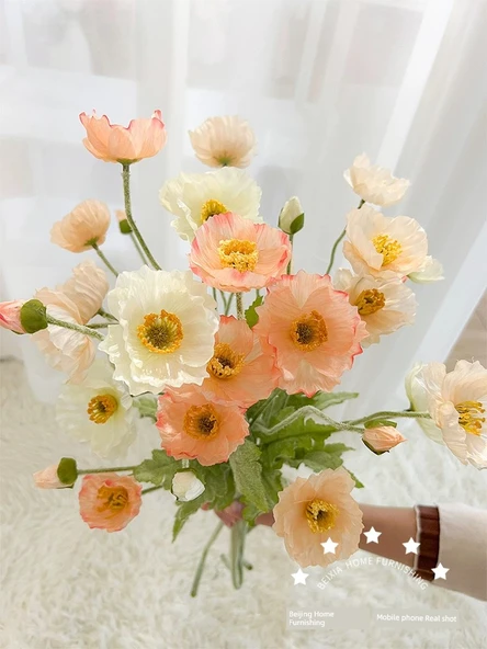 Yapay Yu Mei Çiçeği - Pembe 6 Dal İhracat Kalitesi - Resim 2