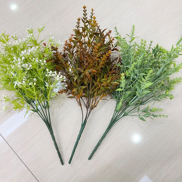 Yapay Yeşil Ev Dekoratif Okaliptüs Eğrelti Otu Yaprak Demeti - No. 1 Dal - Resim 6