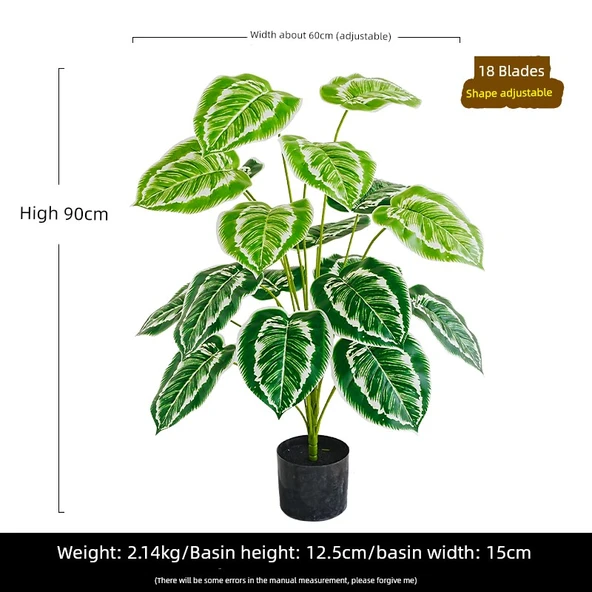 Saksıda Yapay Yeşil Bitki - Fugui Tavus Kuşu 90cm