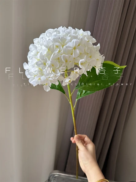 Yapay Ortanca Çiçeği - Beyaz Renk - 70cm