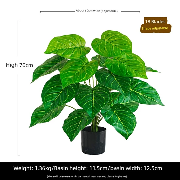 Saksıda Yapay Yeşil Bitki - Damlayan Altın 70cm