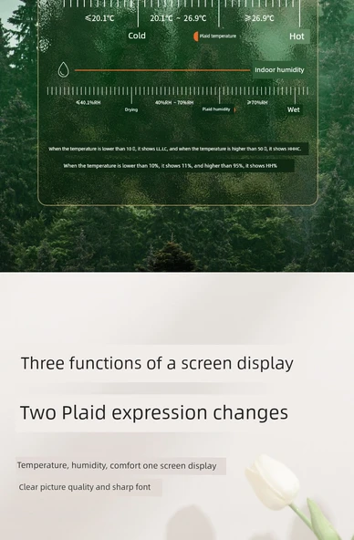 Dijital Termometre Higrometre - Beyaz, Alarmlı, Ay Güneş Takvimli Somatosensor Ekran - Resim 10