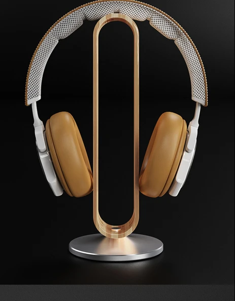 Bluetooth Kulaklık Standı - Koyu Gri - Metal ve Ahşap - 11