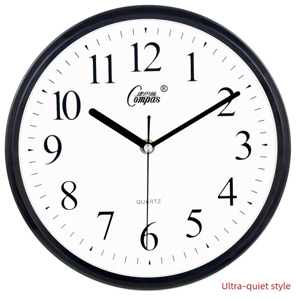 Modern Minimalist İskandinav Duvar Saati - 6115 Siyah Ultra Sessiz 25.5cm