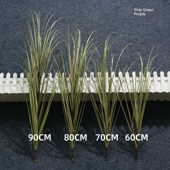 DIY Yapay Kamış Otu Peyzajı - Gri Yeşil Mor 70cm 5 Dal