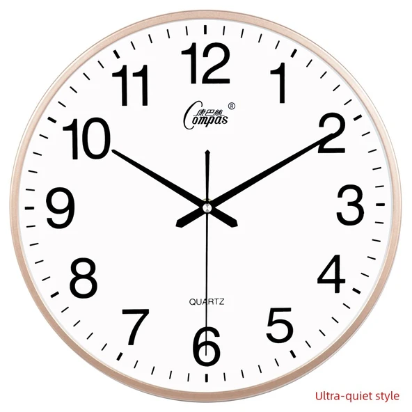 Modern Minimalist İskandinav Duvar Saati - Altın Ultra Sessiz 34cm