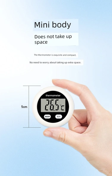 Mini Dijital Sıcaklık Nem Ölçer - Pointer 50 Beyaz Altın - 12